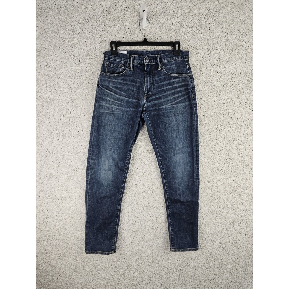 Gap Athletic Taper Fit Jeans Mens 28x30 (28.5) Medium Wash Stretch Whiskering